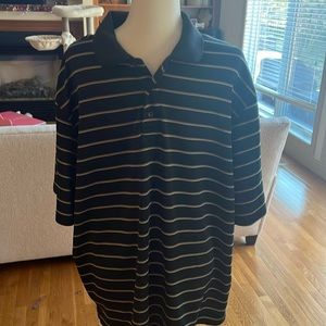 Champions xxl black and tan striped golf polo